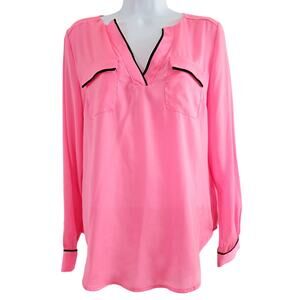 New York & Company V-neck Long Sleeve Lightweight Top